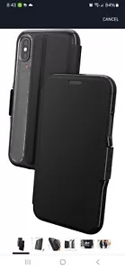 Gear4 Oxford Folio Black Case iPhone X/XS Max 6.5" Wallet Cover - Picture 1 of 2