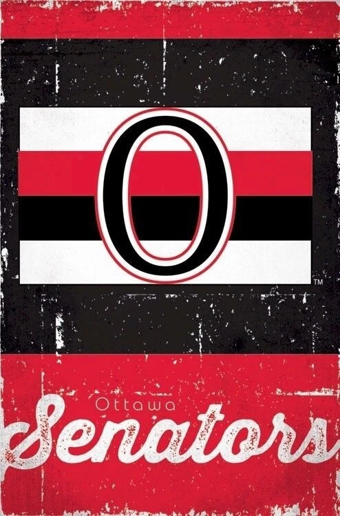 OTTAWA SENATORS ~ SCRATCH LOGO 22x34 POSTER NHL National Hockey League - Image 1 of 1