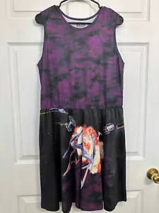 Mighty Fine Star Wars Size 2XL Purple Space Print Tie Fighter Battle Tank Dress - Picture 1 of 4