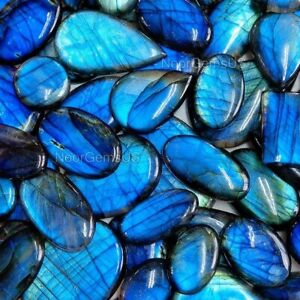 AA++ Natural Labradorite Blue Flash Mix Cabochon Loose Gemstone Wholesale Lot