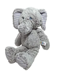 Ebba AuroraWorld 2012 Elephant Cuddlers Plush 14" Gray Purple Ears Soft Baby Toy - Picture 1 of 11