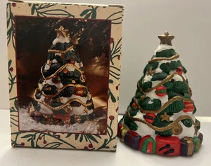 Vintage Keramik Weihnachtsbaum Votiv Teelicht Kerzenhalter - Bild 1 von 2