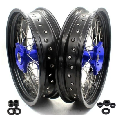 Llantas KKE 3.5/4.25" Supermoto Cush Drive para Suzuki DR650SE 1996-2024 azul Foto 1 de 4