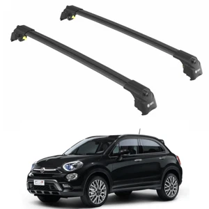 to Fit Fiat 500X SUV 14+ Roof Racks Cross Bars Black Set 2Pcs - Picture 1 of 22