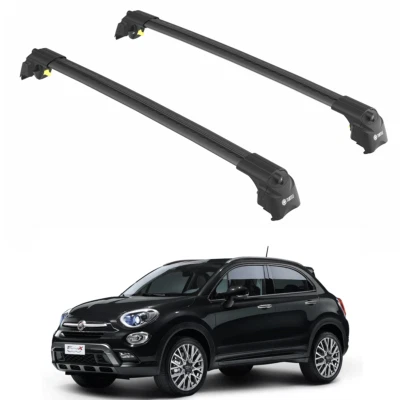 Juego de 2 barras transversales negras para Fiat 500X SUV 14+ Foto 1 de 4