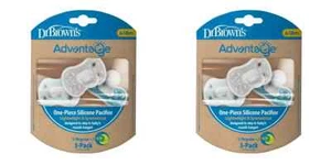 (2) Paquete de 3 chupetes Dr. Brown's Advantage de una pieza de silicona para bebé 6-18M en total 6 - Imagen 1 de 10