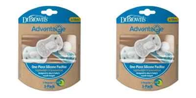 (2) Paquete de 3 chupetes Dr. Brown's Advantage de una pieza de silicona para bebé 6-18M en total 6 Foto 1 de 4