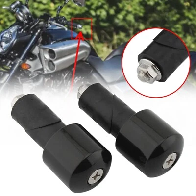 For Yamaha VMAX 400 450 500 540 750 1200 1700  BLACK BAR ENDS INNER HOLE 18MM - Image 1 of 4