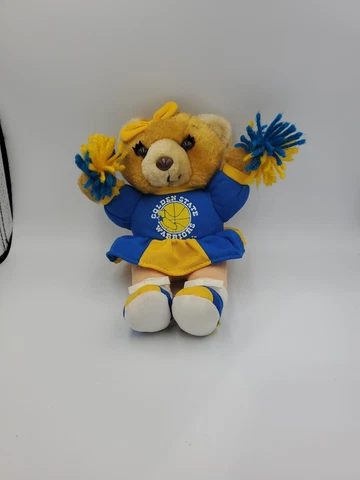 Vtg 8" Cheerleader Teddy Bear Plush Golden State Warriors NBA Curry Basketball Cover