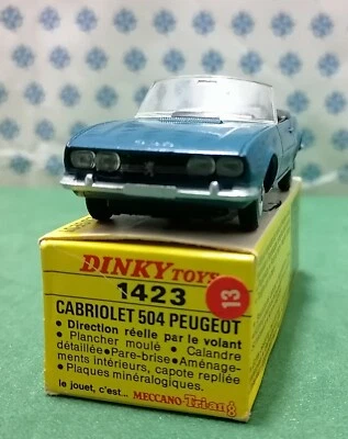 Vintage - PEUGEOT 504 Cabriolet    -  Dinky Toys 1423  - Made in France 1969 - Immagine 1 di 4