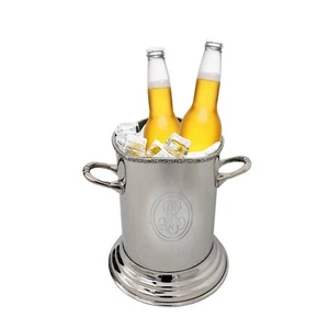Louis Roederer Secchiello Champagne Secchiello Ghiaccio Refrigeratore Vino Nichelato Altezza 16CM - Foto 1 di 7