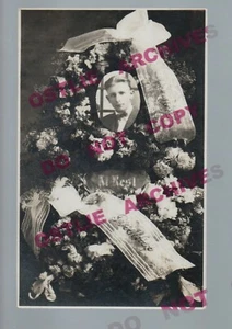 Minnesota RPPC c1910 POST MORTEM Death FUNERAL Inset Photo RAYMOND Wreaths - Bild 1 von 4