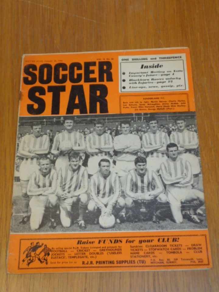 SOCCER STAR 28TH JANUARY 1966 VOL 14 #20 SUNDERLAND UK MAGAZINE = - Image 1 of 1