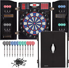 Electronic Dart Board Cabinet Set, Soft Tip Darts Board with LED Electronic Scor