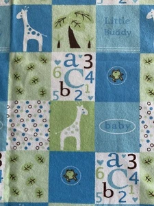 Little Buddy Blue Baby Patchwork Jo Ann Flannel Fabric Almost 1 Yard Washed - Picture 1 of 1