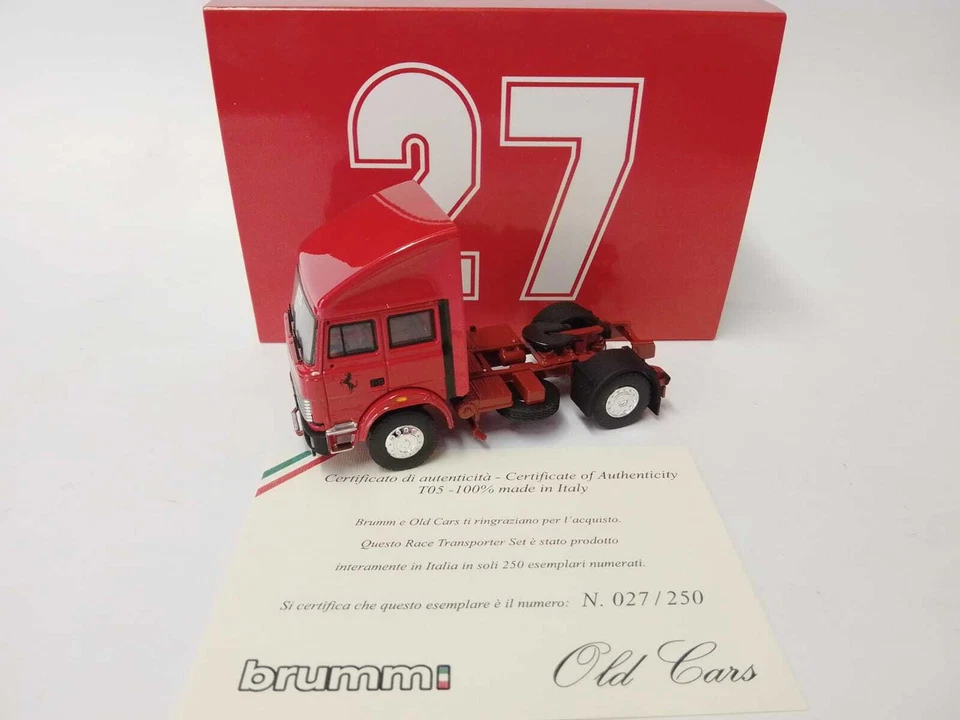 Brumm Old Cars Fiat Iveco 190 Ferrari F1 race transporter set 1982 1/43 T05 - Immagine 1 di 3