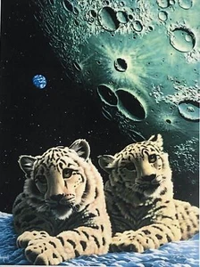 Lair of The Snow Leopard Cross Stitch Pattern 2006 Heaven and Earth Designs NOS - Picture 1 of 7