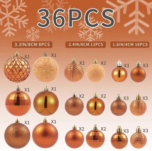 LANGXUN 36pcs Copper Orange Christmas Tree Decorations Balls,  - Picture 1 of 5