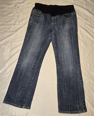 American Star Petite Medium Blue Denim Maternity Jeans (34×28) Stretchy, See Pic - Image 1 of 4