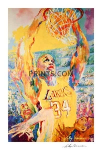LeRoy Neiman Shaq - Basketball Hand Signed by LeRoy Neiman - Picture 1 of 1