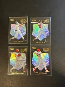 1996 Pinnacle Power Baseball 4 Card Lot Sanders Fielder Salmon Gonzalez - Bild 1 von 2