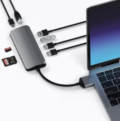 Satechi Type-C Dual Multimedia Adapter with Dual 4K HDMI USB-C For MacBook Pro - Image 1 of 4