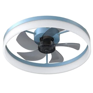19.7 in. Integrated LED Indoor Blue Ceiling Fan with Remote Control, Adjustable - Picture 1 of 7