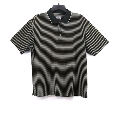 Champions Tour Polo Shirt Mens Large Black Striped Collared Short Sleeve Golf - Image 1 of 4