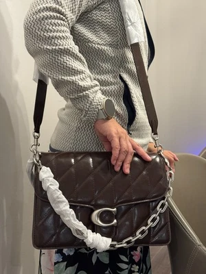 COACH Chain Tabby Shoulder Bag With Quilting ,Silver/Maple, NWOT - Image 1 of 4