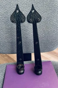 Apliques de pared rústicos con bisagra de correa de hierro forjado vintage par 12" - Imagen 1 de 4