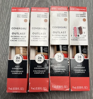 Covergirl Outlast Extreme Wear Concealer 855 Soft Honey Full Coverage 4 Pack New - Image 1 of 2