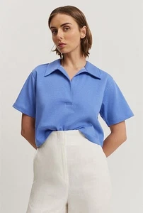 Camiseta Polo Recortada COUNTRY ROAD Top TALLA GRANDE Azul Aciano - Imagen 1 de 8