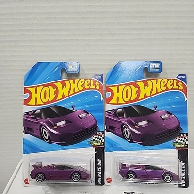 Hot Wheels ’94 Bugatti EB110 SS Purple HW Race Day 2025 Set Of 2 ( 2 Car Bundle) - Image 1 of 4