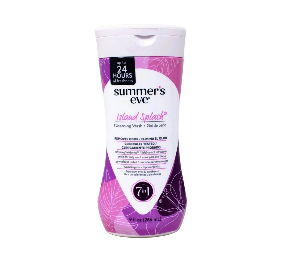 Summer's Eve Island Splash Cleansing Wash 9 oz hipoalergênico 5 em 1 frescor - Imagem 1 de 1