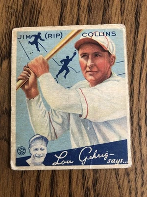 1934 Goudey #51 Jim Rip Collins Cardenales de San Luis Foto 1 de 2