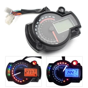 Universal LCD Digital 15000rpm Motorcycle Speedometer Tachometer Gauge Odometer - Picture 1 of 12