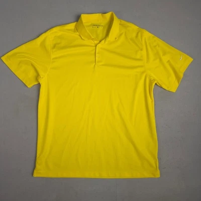 Nike Golf Dri Fit Yellow Polo Shirt Mens XL Short Sleeve Athletic Performance - Image 1 of 4