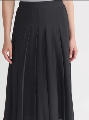 Maxi Falda Completa EILEEN FISHER Seda Gasa Plisada Línea A Negra Para Mujer Mediana Foto 1 de 4