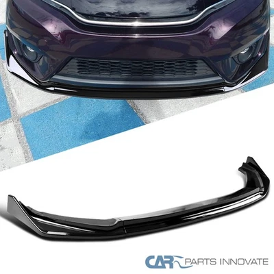 [3 /Pack] Fits 14-17 Honda Fit Glossy Black PP Front Bumper Lip Spoiler + Screws - Image 1 of 4