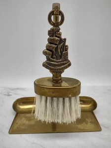 Messing Silent Butler Krümelfänger mit Pinsel Schiff THE REVENGE 1588 Peerage England - Bild 1 von 10