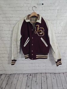 Giacca vintage anni 60 70 streetwear uomo 42 pelle lana invecchiata Varsity Letterman - Foto 1 di 24