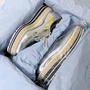 Prada Oxford Silber Metallic Schnürschuhe Damenschuhe UVP 995 $ Größe EU 40 - Bild 1 von 11