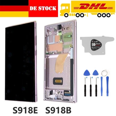 LCD OLED Display Touchscreen Für Samsung Galaxy S23 Ultra S918B mit Rahmen DE - Bild 1 von 4