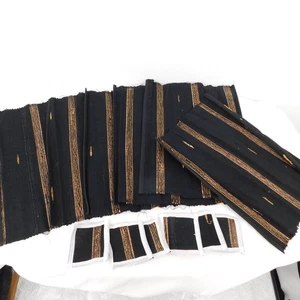 Juego de mantel individual y posavasos tela negra tejida con bambú enrollable 6 cada uno vintage - Imagen 1 de 9