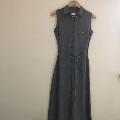 MARKS&SPENCER Woman’s Shirt Dress MIDI/Maxi Pepita Black White Sleeveless Small - Image 1 of 4