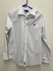 LAUREN Ralph Lauren BOYS WHITE SHIRT 16 Button Down LONG SLEEVES Excellent - Picture 1 of 6