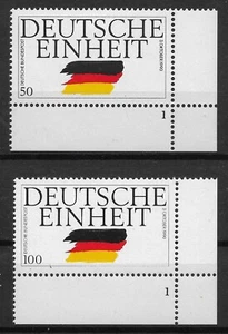 Bund 1990 ** set Mi 1477-78 German unit corner edge shape number 1 Fn1 02393C - Picture 1 of 5