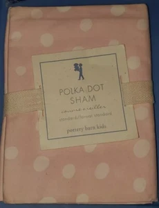 NUEVO Funda de almohada estándar SIMULADA ROSA Pottery Barn Kids ROSA lunares - Imagen 1 de 2