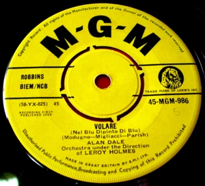 Alan Dale Volare 7" UK ORIG 1958 45-MGM 986 b/w Weeping Willow In The Wind VINYL - Imagen 1 de 6