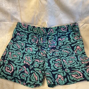 Vintage SUNSET HIGHWAY Lined Swimming Trunks Sz XL 40-42 Blue Pink Turq Pockets - Picture 1 of 7